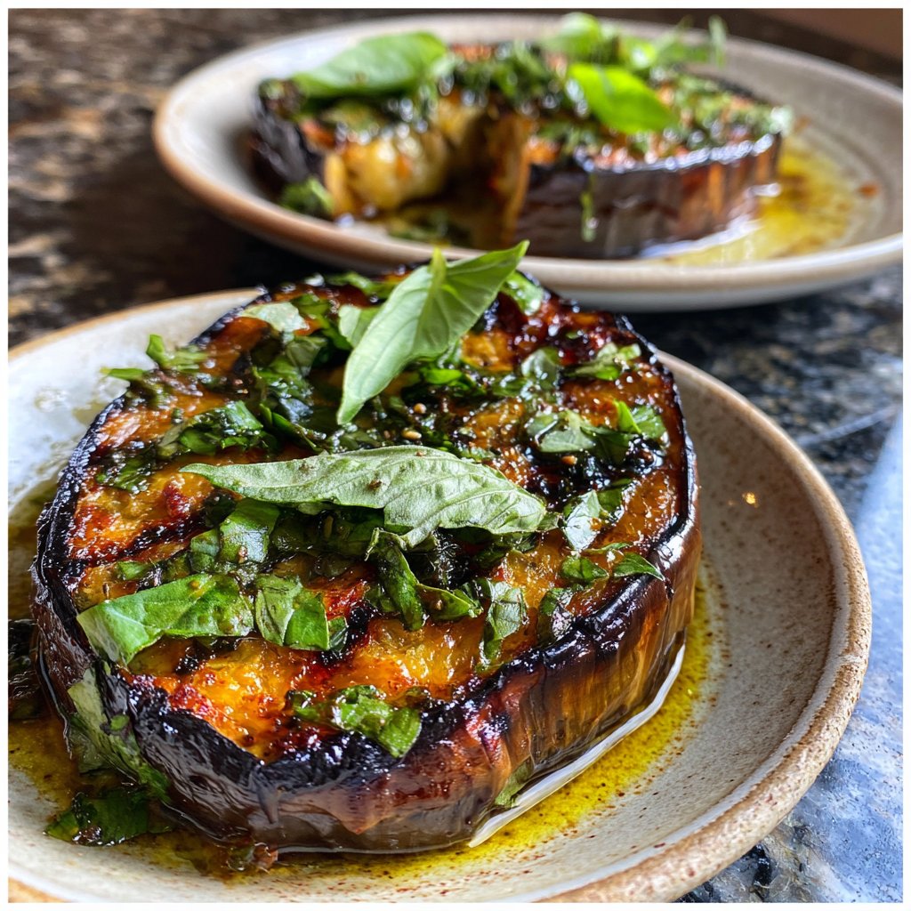 Ofengeröstete Auberginen mit mediterranen Kräutern