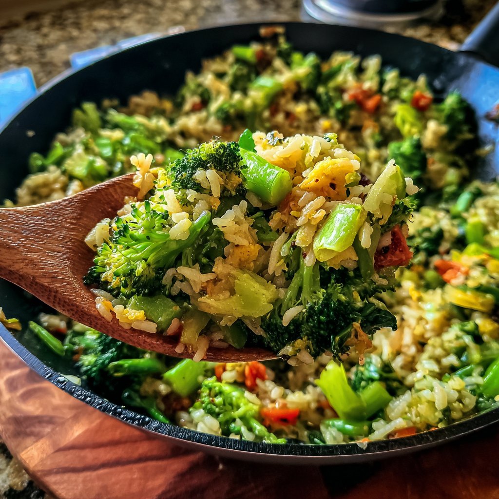 Brokkoli Reis Pfanne Vegetarisch