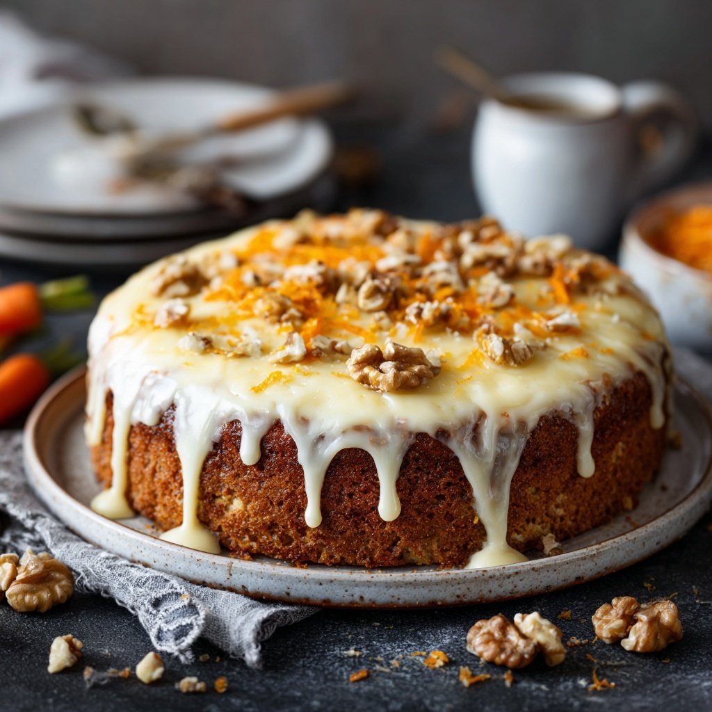 Karottenkuchen Mit Frischkäse Topping