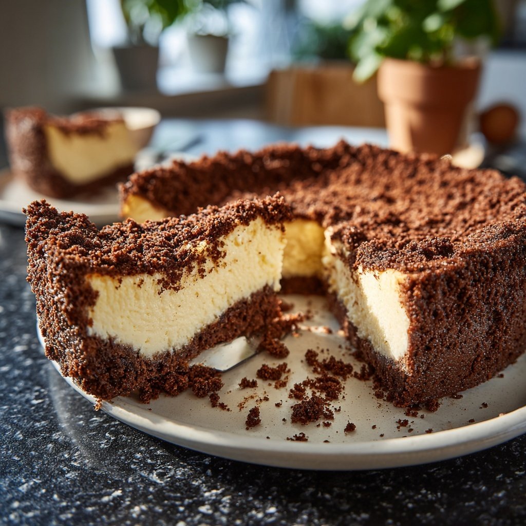 Käsekuchen mit Schokoladenboden