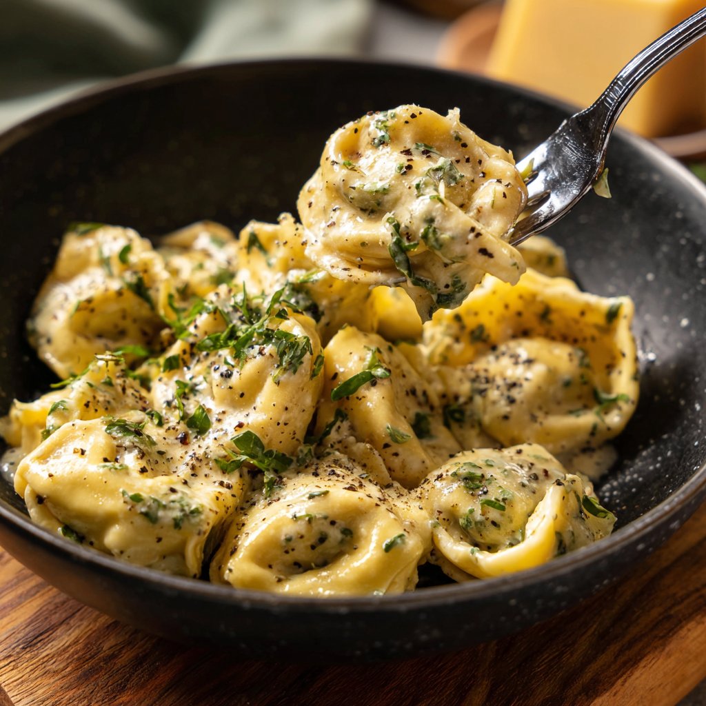 Gefüllte Tortellini mit Parmesancreme