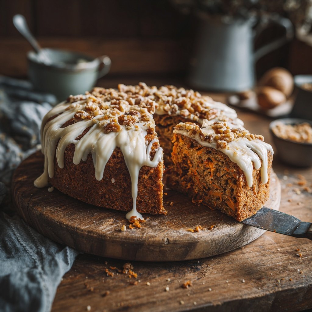 Karottenkuchen Mit Frischkäse Glasur
